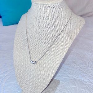 3 “Diamond” Bezelled NAPIER Necklace (Vintage) Sterling Silver (no 925 stamp)